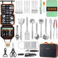 Gaialoop Portable Camping Cooking Utensils Set, Camp Kitchen Set with Organizer Bag, RV Essentials Outdoor Cooking Utensil Kit for Travel, Picnics, Camping, BBQs, Parties 32pcs