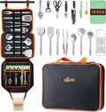 Gaialoop Portable Camping Cooking Utensils Set, Camp Kitchen Set with Organizer Bag, RV Essentials Outdoor Cooking Utensil Kit for Travel, Picnics, Camping, BBQs, Parties 16pcs
