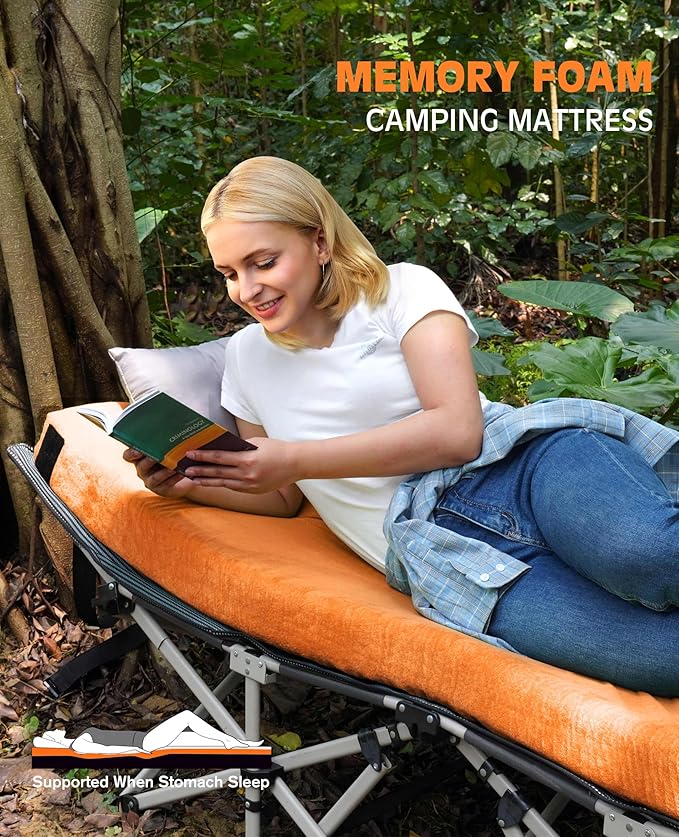 GAIALOOP 4 INCH Extra Thick Memory Foam Camping Mattress, 30D Foam Camp Pad for Car Tent Cot, Roll Up Mattress for Guests Sleepovers RV Truck Camper Twin XL: 80*38*4"