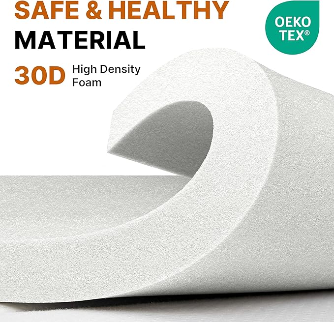 GAIALOOP 4 INCH Extra Thick Memory Foam Camping Mattress, 30D Foam Camp Pad for Car Tent Cot, Roll Up Mattress for Guests Sleepovers RV Truck Camper Space Gray Cot 72244