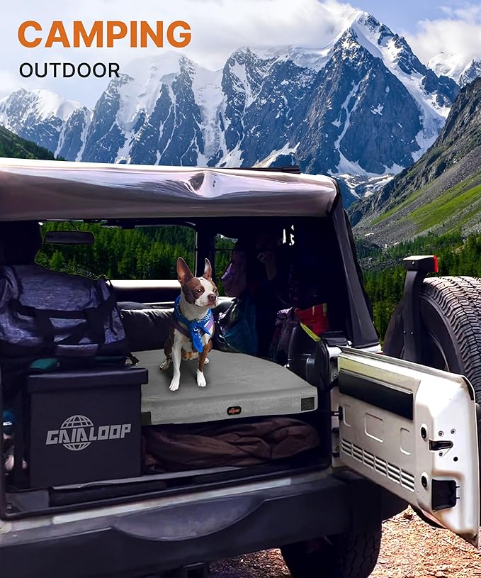 GAIALOOP 4 INCH Extra Thick Memory Foam Camping Mattress, 30D Foam Camp Pad for Car Tent Cot, Roll Up Mattress for Guests Sleepovers RV Truck Camper Twin: 75*38*4"