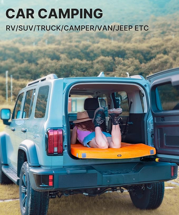 GAIALOOP 4 INCH Extra Thick Memory Foam Camping Mattress, 30D Foam Camp Pad for Car Tent Cot, Roll Up Mattress for Guests Sleepovers RV Truck Camper Single: 75*30*4"