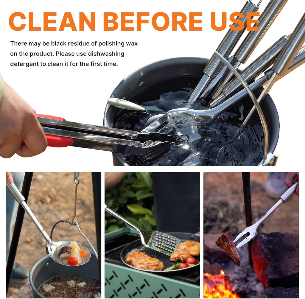 Gaialoop Portable Camping Cooking Utensils Set, Camp Kitchen Set with Organizer Bag, RV Essentials Outdoor Cooking Utensil Kit for Travel, Picnics, Camping, BBQs, Parties 36pcs